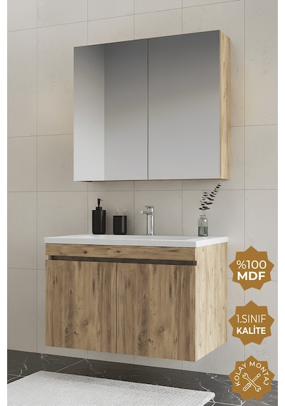 Teta Home Tokyo 65 Cm Mdf Banyo Dolabı Seti Atlantik Çam Atlantik Çam