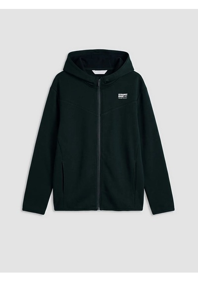 Lc Waikiki Yeşil Baskılı Erkek Çocuk Fermuarlı Sweatshirt YESIL
