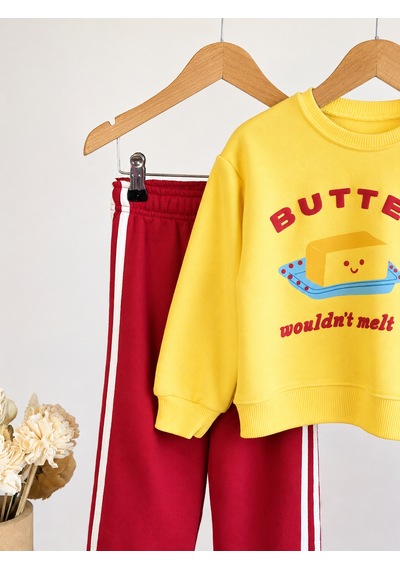 Elzo Collection Erkek Çocuk Butter Ön Arka Baskılı Üst Çizgili Alt 3 İplik Kumaş Alt Üst Takım Çok Renkli Elzo Collection Erkek Çocuk Butter Ön Arka Baskılı Üst Çizgili Alt 3 İplik Kumaş Alt Üst Takım Çok Renkli