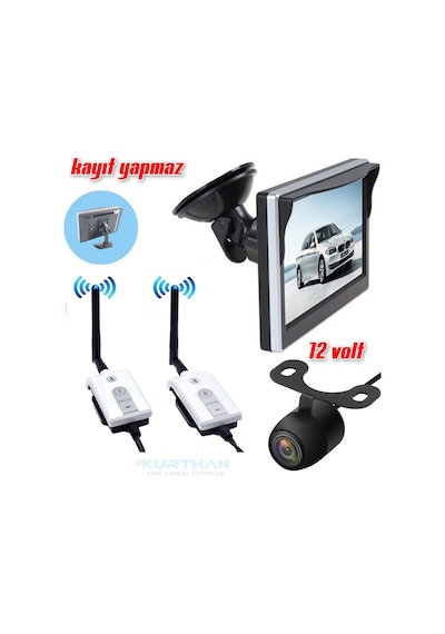 Wifi Görüntü Aktarıcı+5 İnç Monitör+ Kelebek Kamera Seti 12 Volt