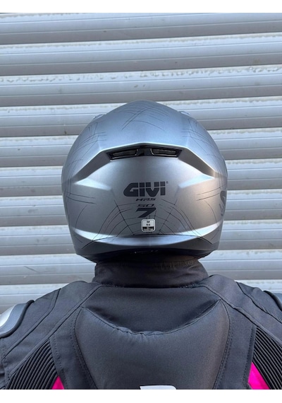 Gıvı 50.7 Phobıa Mat Tıtanıum-siyah Kask + Şeffaf Vizör Çok Renkli