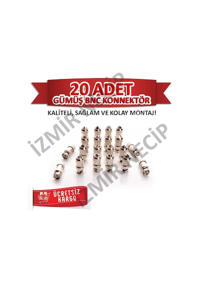 Bnc Konnektör 20 Lik Kamera Güvenlik Sistemleri Kablo Ucu Bnc