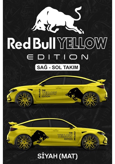 Red Bull Yellow Edıtıon Sticker - Yan Gövde Kaplama Seti Siyah Mat - 864812519