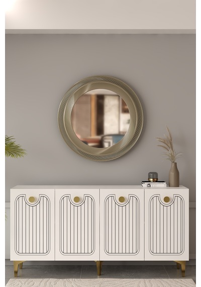 Aurelia Konsol Çok Amaçlı Dolap 150 Cm Beyaz - Altın