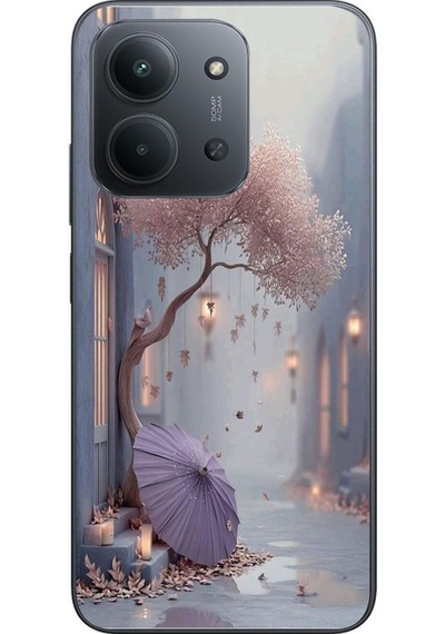 Redmi 15c Uyumlu Mor Lamba Altı Baskılı Silikon Kılıf Renkli