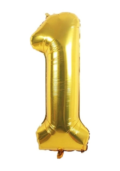 Folyo 1 Rakamı Balon 100 Cm Gold Altın Büyük Boy 40inc Bir Rakam Folyo Balon