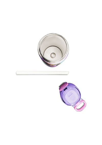 Coral High Kids Mor Pembe Bisikletli Kız Desenli Pipetli Ve Direkt İçim Çelik Termos 500 Ml 31797 Mor