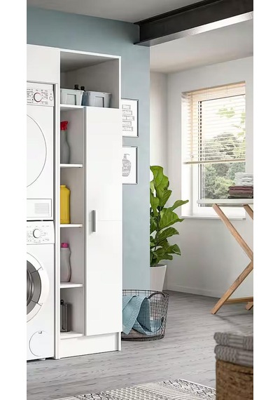 Sava Temizlik Malzeme Dolabı - Çok Amaçlı Dolap - Banyo Dolabı - 60 Cm Beyaz