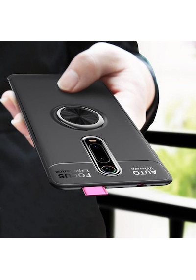 Redmi K30 Yüzüklü Standli Manyetik Kamera Korumali Silikon Kilif 411508411