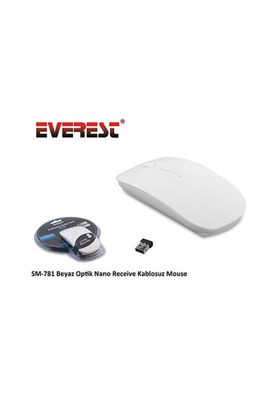 Sm-781 Beyaz Optik Receive Kablosuz Mouse