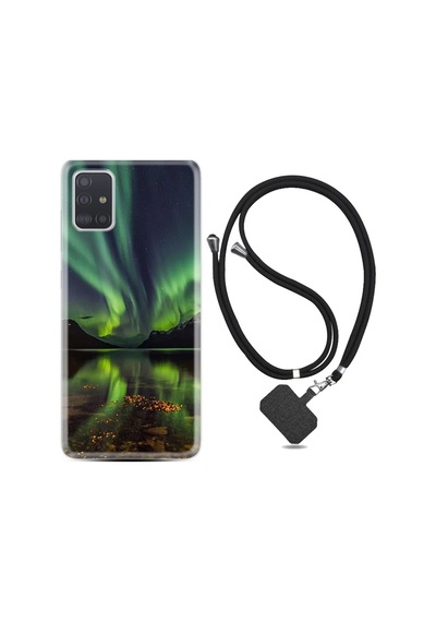 Samsung Galaxy Uyumlu A51 Kılıf Ipli Askılı Kuzey Işıkları 1327