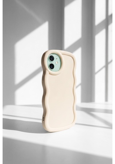 Apple iPhone 11 Pro Uyumlu Dalgalı Tasarım Kamera Korumalı Mat Silikon-54237 Beyaz