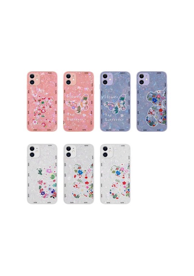 Zore İphone 12 Uyumlu Desenli Sert Silikon Ogaa Mumila Kılıf-pink Flower