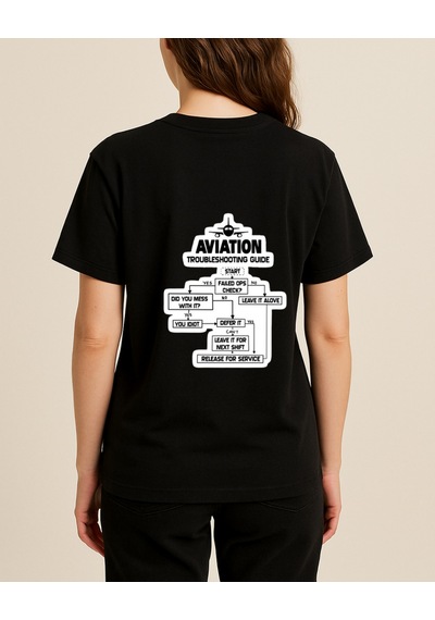 Pilot İs Progress Baskılı Tasarımlı T-shirt Siyah