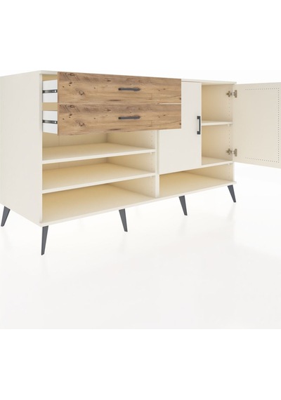 Kronos Konsol 4 Raflı 2 Çekmeceli 2 Kapaklı 176x59x99 Aytaşı-ayta Aytaşı-aytaşı/çam