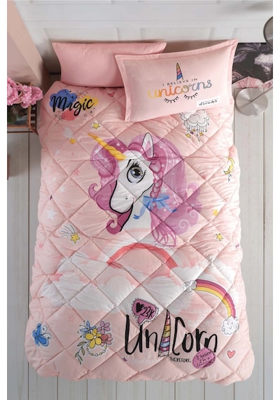 Clasy Ranforce %100 Pamuk Tek Kişilik Yorgan Seti Pink Dreams Pembe