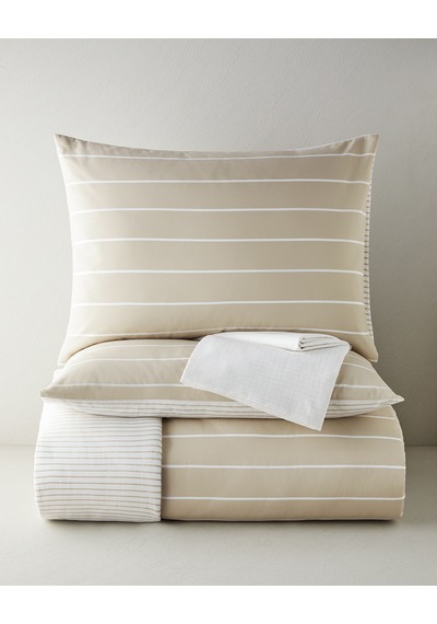 English Home Timeless Line Kolay Ütülenir Çarşaflı Çift Kişilik Nevresim Takımı 200x220 Cm Bej Bej