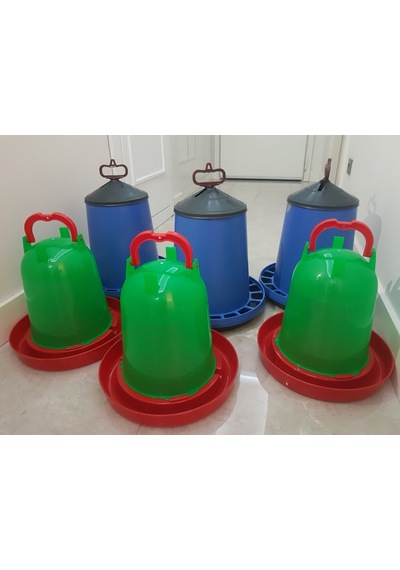 3 Adet Tavuk 15 Kg Yemlik 3 Adet 10 Lt  Suluk
