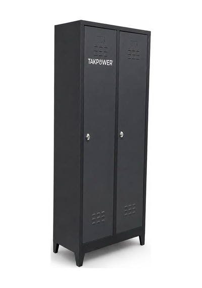 Takpower 2 Kapaklı Metal Dolap - Soyunma Dolabı Antrasit Gri