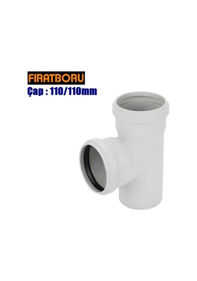 Fırat Pvc Te Çatal 110/110mm, Te Çatal, 1 Adet