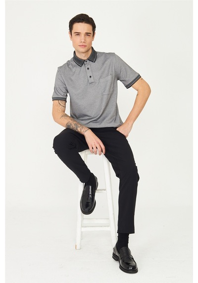 Siyah/beyaz Polo Yaka T-shirt Siyah/beyaz