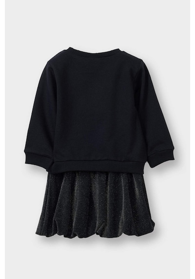 Defacto Kız Bebek 2li Takım Fiyonklu Sweatshirt Etek G5761a525wnbk81 Siyah-bk81