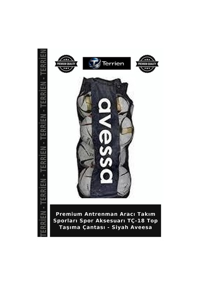 Premium Antrenman Aracı Takım Sporları Spor Aksesuarı Tç-18 Top Taşıma Çantası - Siyah Aveesa