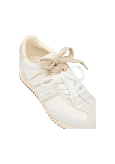 Tommy Hilfiger Th Kadın Yumuşak Süet Deri Rahat Taban Bej Sneaker-12223 Bej