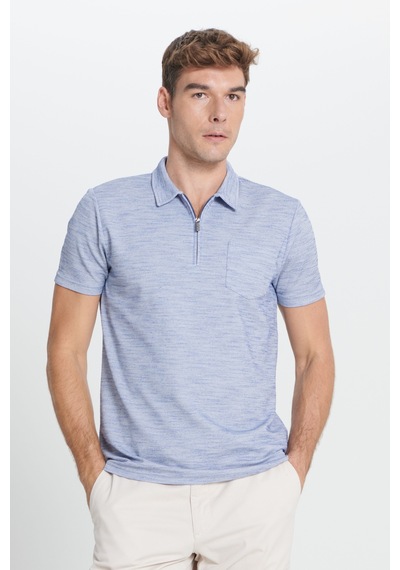 AC&Co / Altınyıldız Classics Erkek Lacı Slim Fit Dar Kesim Polo Yaka Çizgili Cepli Tişört Lacı
