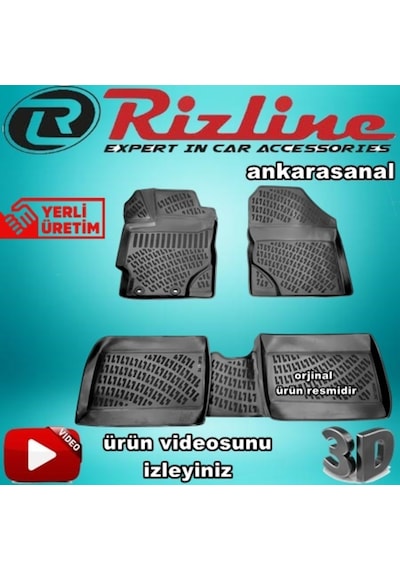 Rizline Toyota Uyumlu Yaris 3D Paspas Havuzlu Siyah Hb 2013-2020 Arası N11.2257