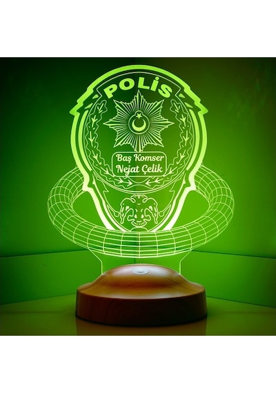3D Led 3 Boyutlu Lamba Polis Hediyesi Kişiye Özel