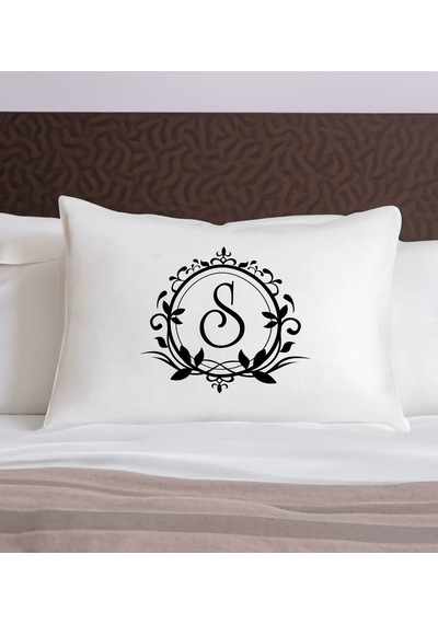 Bk Gift Kişiye Özel Baş Harfli Tasarımlı Pamuklu Yastık Kılıfı-2 50x70cm , Sevgiliye , Ev si, Tasarım Ev Tekstili