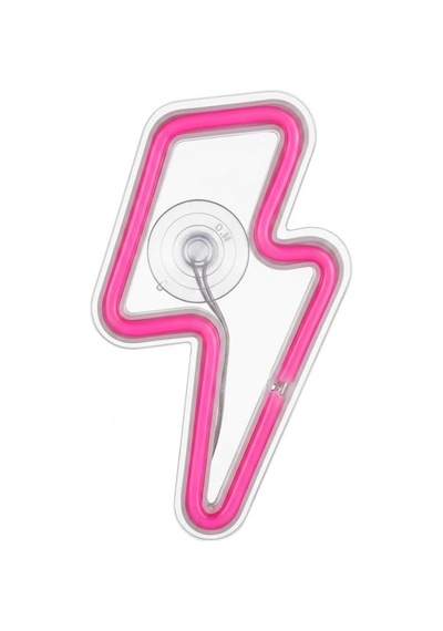 Neon Led Şimşek Işıklı Araç İçi Dekor Lambası Vantuzlu Pembe Ortam Aydınlatma