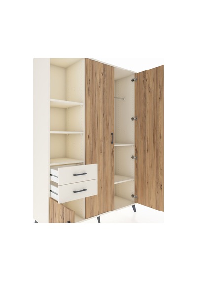 Hyperion Dolap 5 Raflı 2 Çekmeceli Tek Askılı 132x44x195 Ayta... Aytaşı
