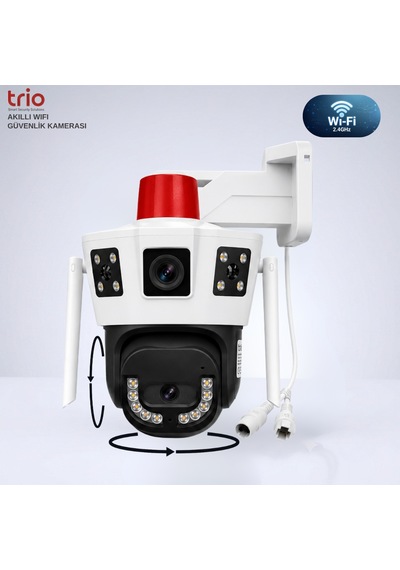 Trio Tr-wx259 Wifi Dış Mekan Güvenlik Kamerası 3 Görüntü Çift Lens Ptz Takip Sistemli