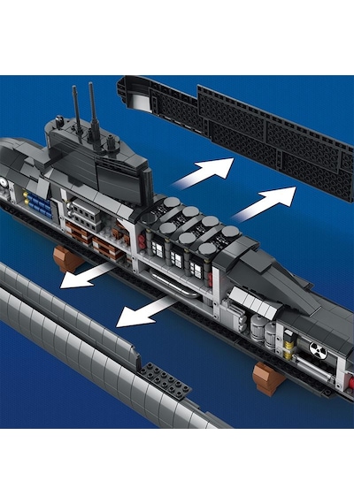 Reobrix 800 Nükleer Denizaltı Yaratıcı Yapı Blok Seti Building Blocks Nuclear Submarine - 1498 Parça