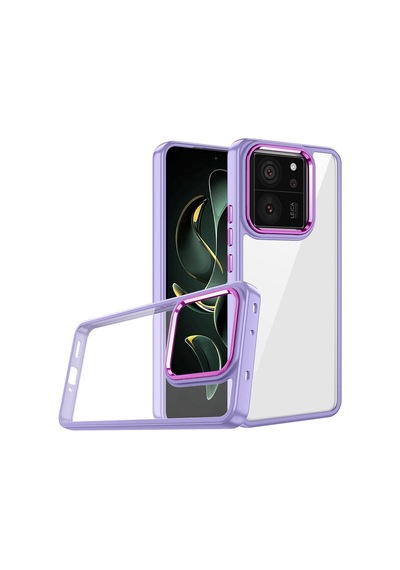 Xiaomi Mi 13t Pro Kılıf Kamera Çıkıntılı Arkası Şeffaf Hassas Tuşlu Kenarlı Kapak Flora