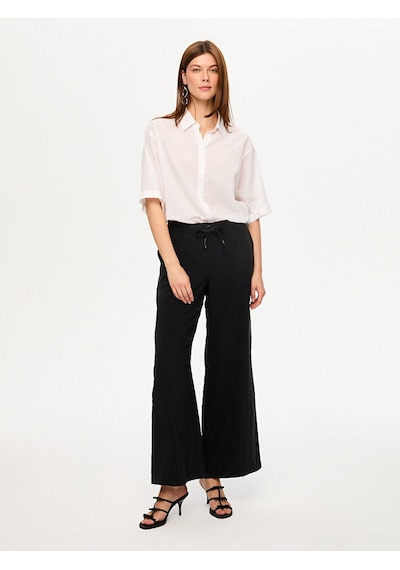 Wide Leg Fit Modallı Beli Lastikli Pantolon S26pnt029 Us26pnt02910 Siyah