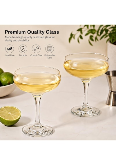 Lexroo Margarita Bardağı Seti, Şeffaf Cam