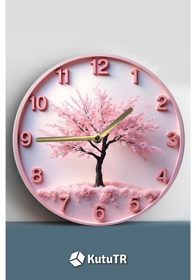 Blossom Time 3d Görünümlü Çiçek Ağacı Mdf Duvar Saati Sdw270 Renkli