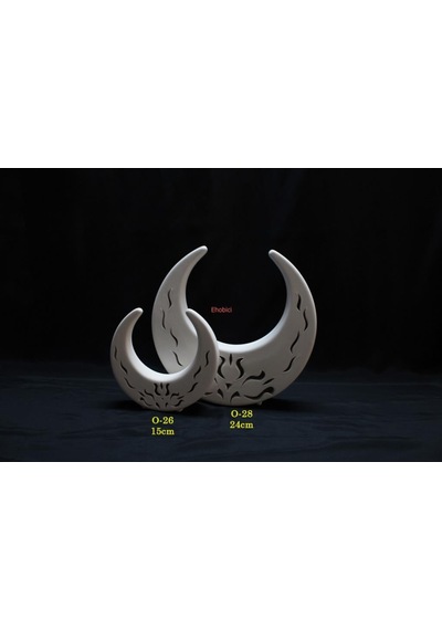 Seramik Laleli Küçük Hilal 15 Cm O-26