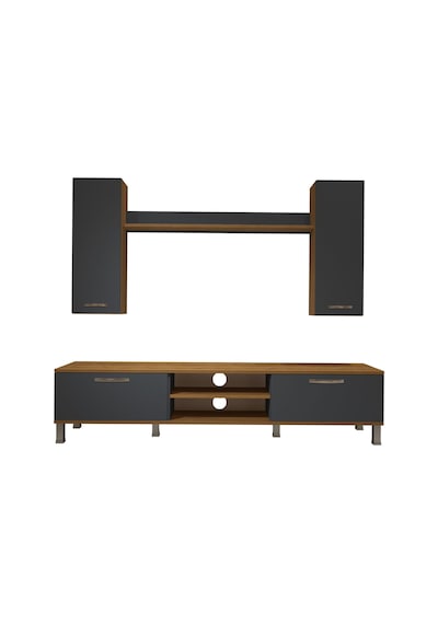 Decoraktiv Eko 5d Mdf Dvd Krom Ayaklı Tv Ünitesi Tv Sehpası Pera - Antrasit