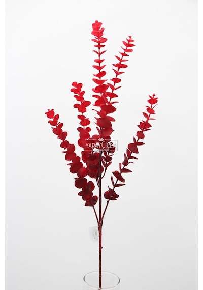 Yapay Retro Pastel Okaliptus Dalı 88 Cm Bordo