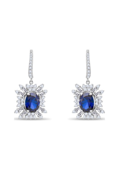 6.00 Karat Safir Pırlanta Küpe - Hrd Sertifikalı 04350719