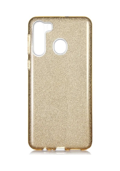 Samsung Galaxy Uyumlu A21 Kılıf Zore Shining Silikon-Gold