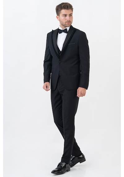 White Stone Guadalajara D114 Slim Fit Damatlık Takım Elbise Siyah - 60 Siyah