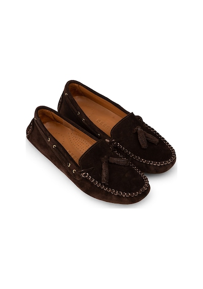 Deery Kadın Hakiki Süet Kahverengi Püsküllü Loafer - Dl506zkhvc01
