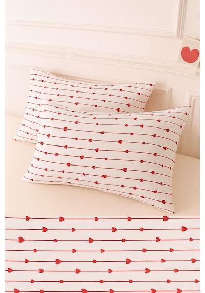 Lionas Desenli Pamuklu Kalpli Desen Yastık Kılıfı 2 Adet 50 X 70 Cm Gümüş