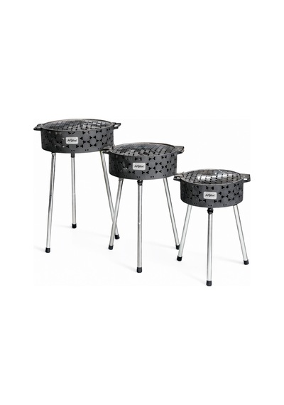 Taşınabilir Kömür Barbekü Mangal - Orta - 40cm 13cm 60cm Siyah
