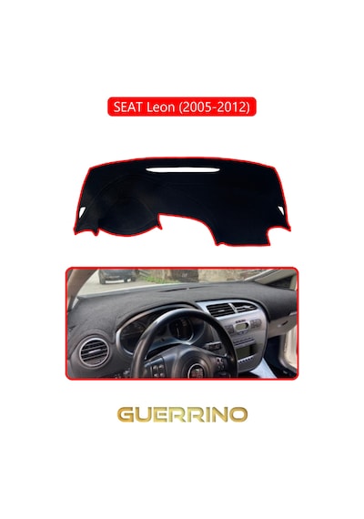 Seat Leon 2005-2012 Torpido Koruma Halısı Kırmızı Kenar